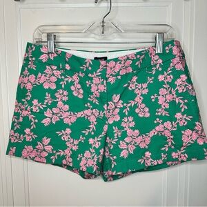 J. Crew Green and Pink Floral Women Shorts